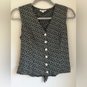 Ann Taylor Green Button Up Vest Size 4